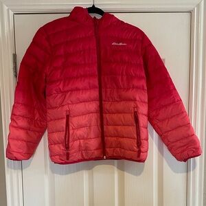 Eddie Bauer Kids Reversable Pink/Pink Ombre Puffer Jacket with Hood
